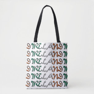 Ireland Flag Colour Typography European Country Tote Bag