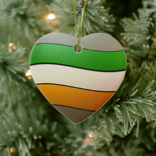 Ireland Flag Colours-Chrome by Shirley Taylor Ceramic Ornament