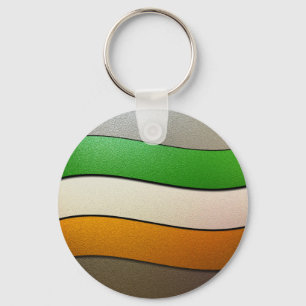 Ireland Flag Colours-Chrome by Shirley Taylor Key Ring