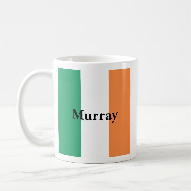 Ireland Flag Colours Irish Surname Name Custom  Coffee Mug (Left)