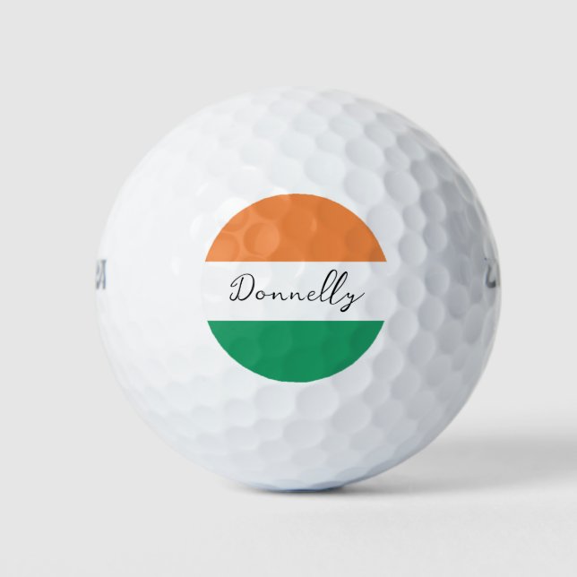Ireland Flag Colours Irish Surname Name Custom  Golf Balls (Front)