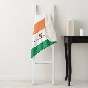 Ireland Flag Colours Irish Surname Name Custom Sherpa Blanket