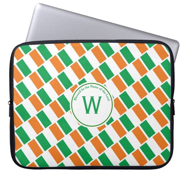 IRELAND FLAG Customised Scripture Stylish IRISH Laptop Sleeve (Front)
