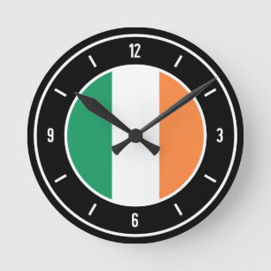 Ireland Flag Elegant Round Clock