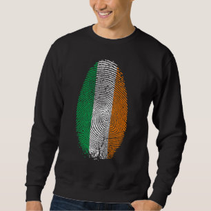 Ireland Flag Fingerprint It Is In My Dna For Iris Sweatshirt