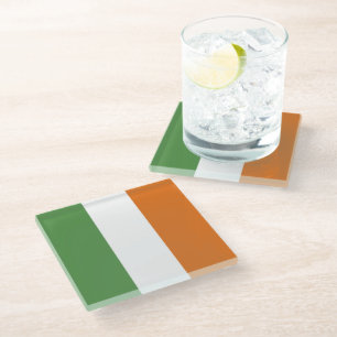Ireland flag glass coaster