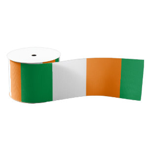 Ireland flag grosgrain ribbon