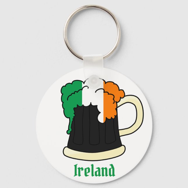 Ireland Flag Guinness Beer Key Ring (Front)