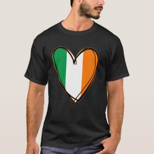 Ireland Flag Heart Print Tee Proud To Be Irish I L