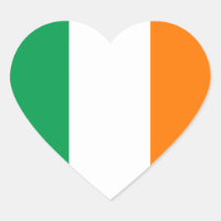 Ireland Flag Heart Sticker