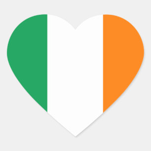 Ireland Flag Heart Sticker