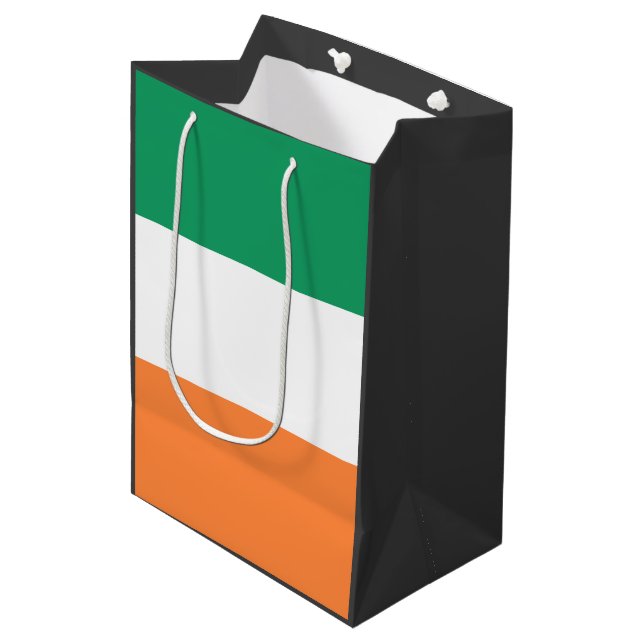 Ireland Flag: Irish Banner, Free UK Medium Gift Bag (Front Angled)