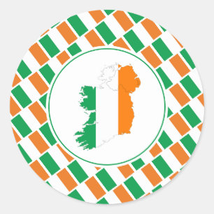 IRELAND FLAG Irish Map Stylish Patriotic Classic Round Sticker