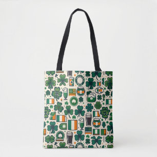 Ireland Flag Irish Shamrock Celtic St Patricks Day Tote Bag