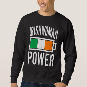 Ireland Flag Irishwoman Power Battery Proud Tee