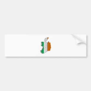 Ireland Flag Map Bumper Sticker