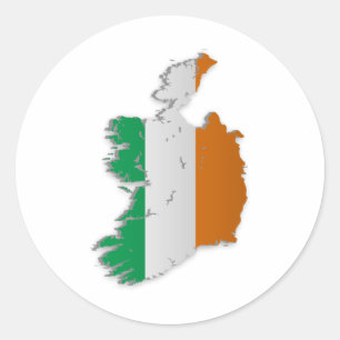 Ireland Flag Map Classic Round Sticker