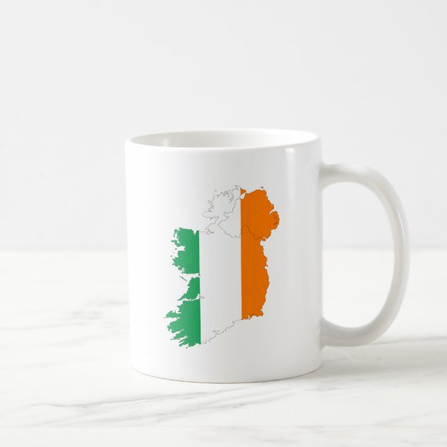 Ireland Flag Map Coffee Mug (Right)