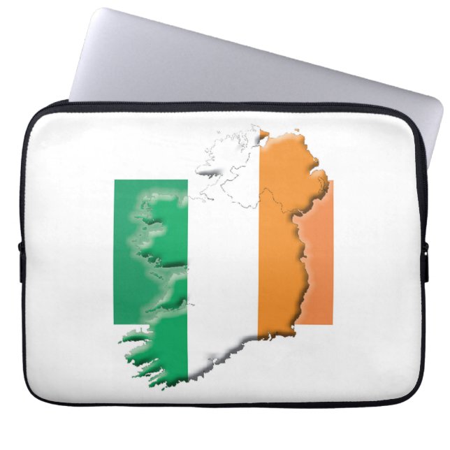 IRELAND Flag Map Patriotic Computer Laptop Sleeve (Front)