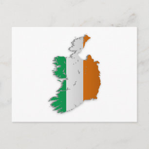 Ireland Flag Map Postcard