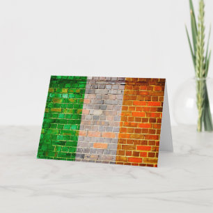 Ireland flag on a brick wall card