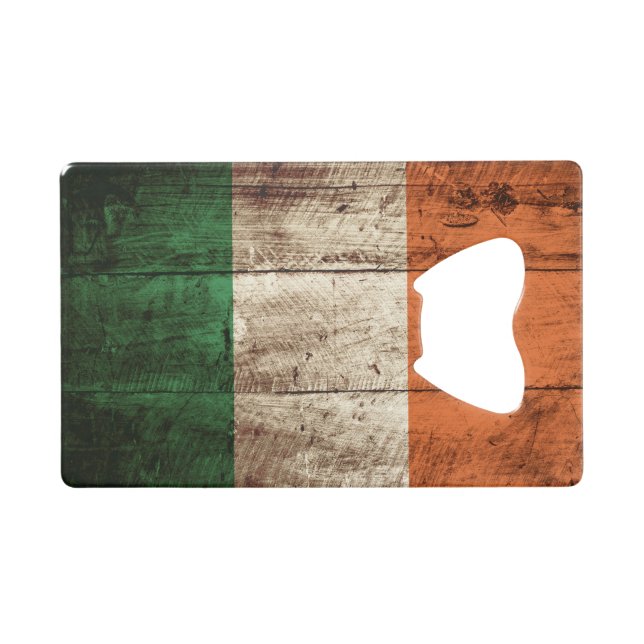 Ireland Flag on Old Wood Grain (Front (Horizontal))