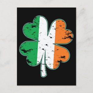 Ireland Flag Patriotic Irish Clover St.Patty's Day Postcard