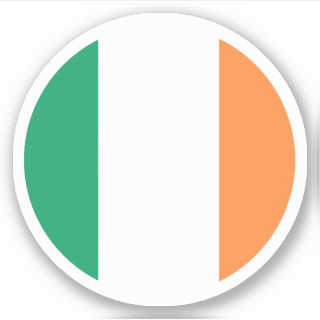 Ireland Flag Round Sticker (Front)