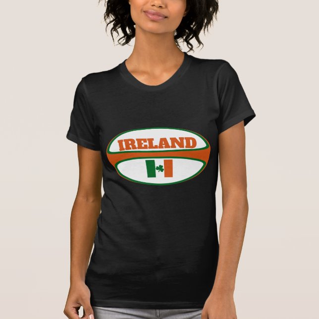 Ireland Flag Rugby Ball T-Shirt (Front)