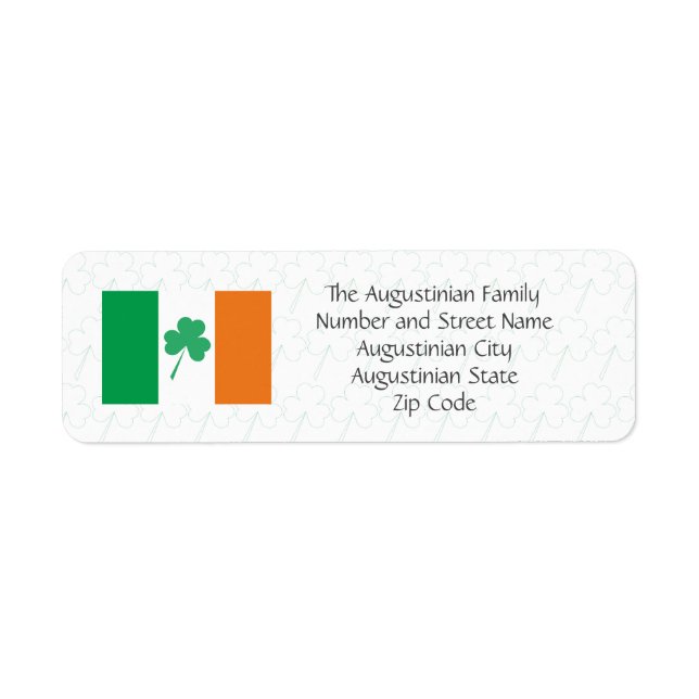 IRELAND FLAG Shamrock Custom Return Address Label (Front)