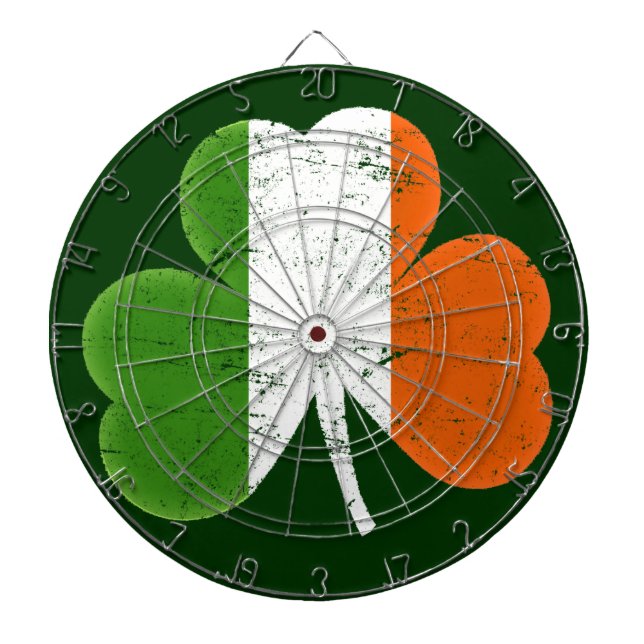 Ireland Flag Shamrock Dartboard (Front)