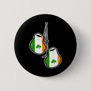 Ireland Flag Shamrock Irish Boxing Gloves 6 Cm Round Badge