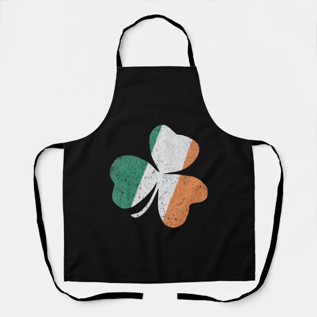Ireland Flag Shamrock St Patrick'S Day Apron (Front)