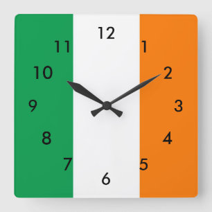 Ireland Flag Square Wall Clock