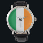 Ireland Flag Watch<br><div class="desc">The Irish flag is a vertical triband. The used colours in the flag are green,  white,  orange. The proportion of the Irish flag is 1:2. The Flag of Ireland was adopted in 1919.</div>