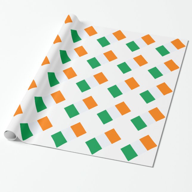 Ireland flag wrapping paper (Unrolled)