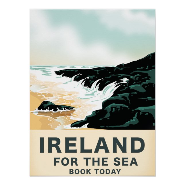 Ireland "For the Sea" Nautical travel poster (Front)