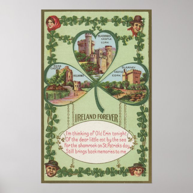 Ireland Forever - Cork and Killarney Castles Poster (Front)