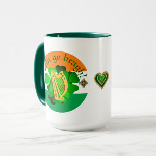 Ireland forever/Erin go bragh/ harp/flag/heart 2 Mug