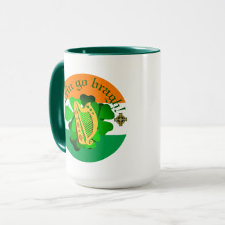 Ireland forever/Erin go bragh/ harp/flag Mug