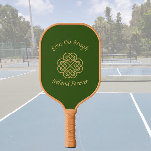 Ireland Forever Gold Celtic Shamrock Pickleball Paddle