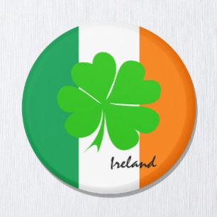 Ireland & four leaf clover, Irish flag /sport fans Magnet