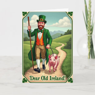 Ireland Friend And Pig Walk Card