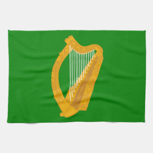 ireland green harp flag irish tea towel