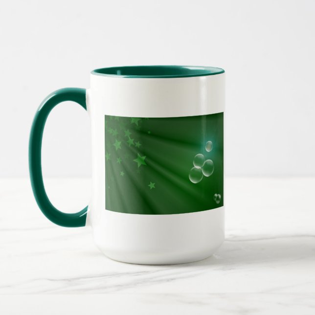 Ireland Green Pattern Art Peace Love Destiny Mug (Left)