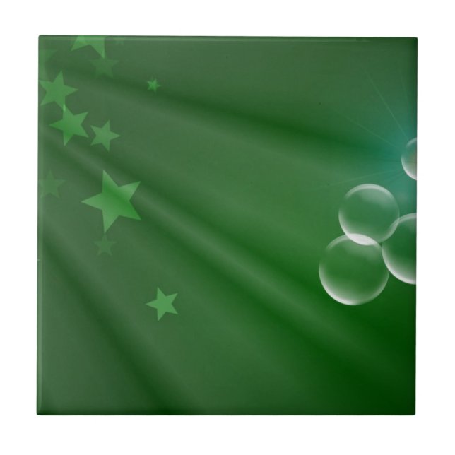 Ireland Green Pattern Art Peace Love Destiny Tile (Front)