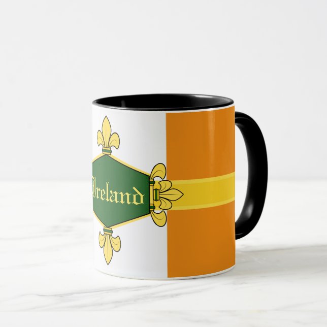 Ireland green shamrocks, add monogram/initials 1 mug (Front Right)
