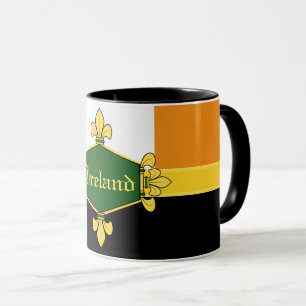Ireland green shamrocks, add monogram/initials 1a mug