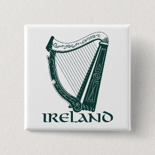 Ireland Harp Design, Irish Harp 15 Cm Square Badge