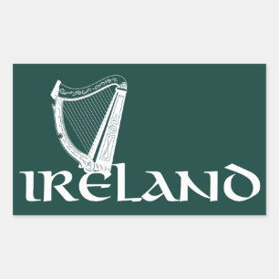 Ireland Harp Design, Irish Harp Rectangular Sticker
